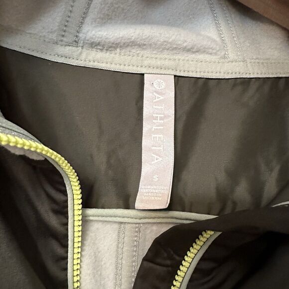 Athleta Zion Microfleece Pullover Half Zip Green Mint Colorblock Size Small EUC - Picture 5 of 7